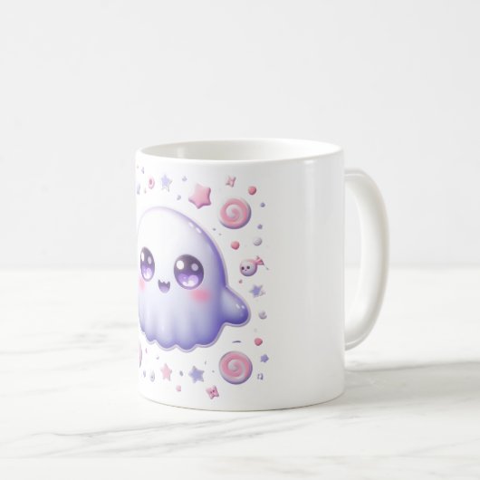 Kawaii Pastel Ghost Tasse - Niedlicher Halloween C (VorderseiteRechts)