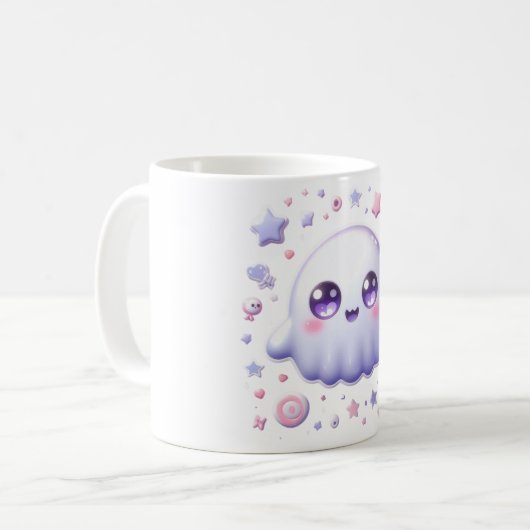 Kawaii Pastel Ghost Tasse - Niedlicher Halloween C (Vorderseite Links)