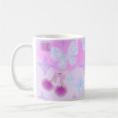 Kawaii Pastel Girly 3D Coquette Bow Moon Tasse (Links)