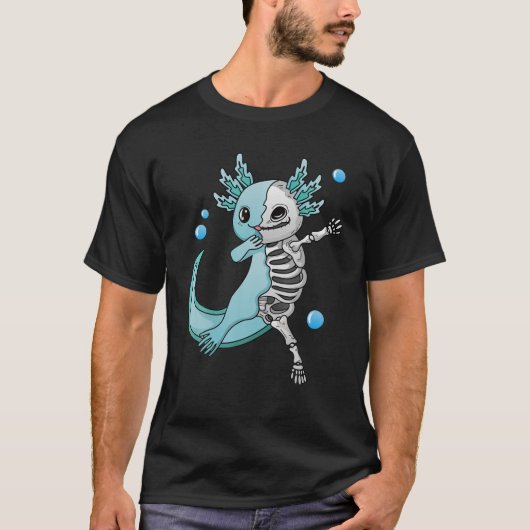 Kawaii Pastel Goth Ästhetik Dabbing Axolotl Salam T-Shirt (Vorderseite)