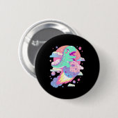 Kawaii Pastel Goth Creepy Niedlich Chibi Dinosaur  Button (Vorne & Hinten)