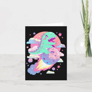 Kawaii Pastel Goth Creepy Niedlich Chibi Dinosaur Karte