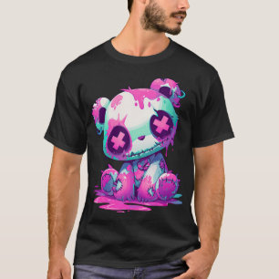 Kawaii Pastel Goth Creepy Niedlich Pink Zombie Pan T-Shirt