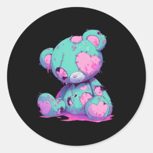 Kawaii Pastel Goth Creepy Niedlich Witchy Zombie B Runder Aufkleber