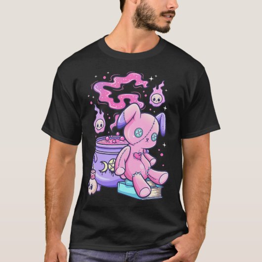 Kawaii Pastel Goth Cute Creepy Witchy Bear Shirt (Vorderseite)