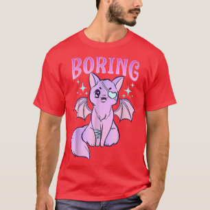 Kawaii Pastel Goth Niedlich Creepy Bat Cat Anime T T-Shirt