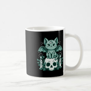 Kawaii Pastel Goth Niedlich Creepy Katze Bat Skele Kaffeetasse