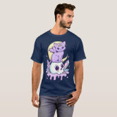 Kawaii Pastel Goth Niedlich Creepy Witchy Cat und T-Shirt (Vorne ganz)