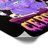 Kawaii Pastel Goth Niedliche Creepy 3-köpfige Dog  Poster (Ecke)