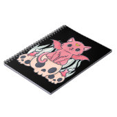 Kawaii Pastel Goth Niedliche Creepy Demon Cat and Notizblock (Linke Seite)