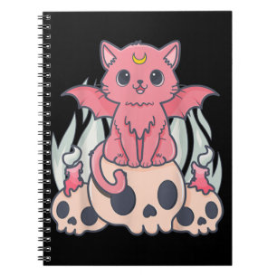 Kawaii Pastel Goth Niedliche Creepy Demon Cat and  Notizblock