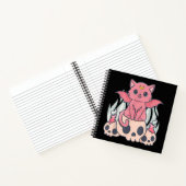 Kawaii Pastel Goth Niedliche Creepy Demon Cat and Notizblock (Innenseite)