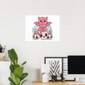 Kawaii Pastel Goth Niedliche Creepy Demon Cat and  Poster (Heimbüro)