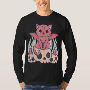 Kawaii Pastel Goth Niedliche Creepy Demon Cat and  T-Shirt