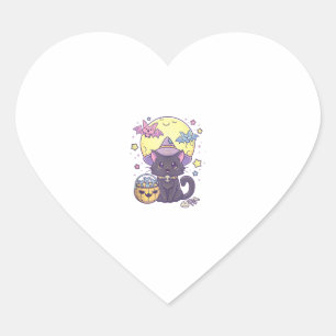 Kawaii Pastel Goth Niedliche, graue Halloween-Schw Herz-Aufkleber