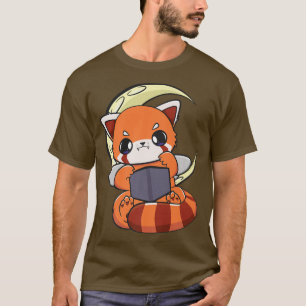 Kawaii Pastel Goth Red Panda Buch Lover Anime T-Shirt