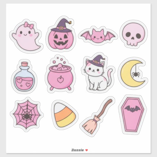 Kawaii Pastel Halloween Magic Sticker Pack (Blatt)