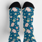 Kawaii Pastel Katzen und Blume Muster Socken (Oben)