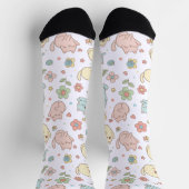 Kawaii Pastel Katzen und Blume Muster Socken (Oben)