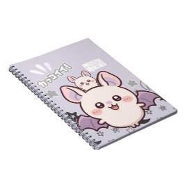 Kawaii Pastel Lavender Bat & Baby Notebook – Cute  Notizblock