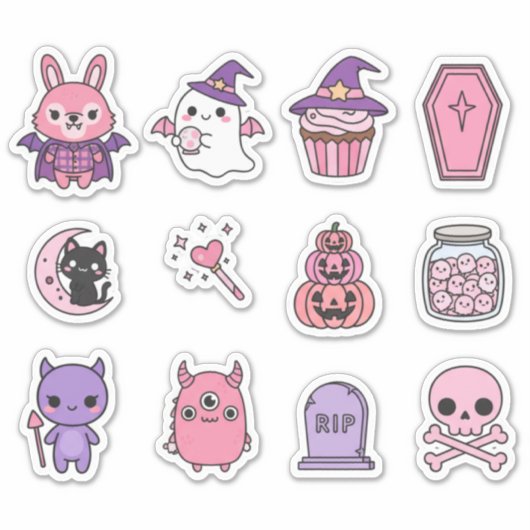 Kawaii Pastel Moonlight Magic Sticker Pack (Vorderseite)