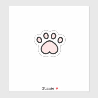 Kawaii Pastel Pink Cat Paw Aufkleber