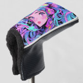 Kawaii Pastel Pink und Blue Space Anime Girl Golf Headcover (3/4 Vorderseite)