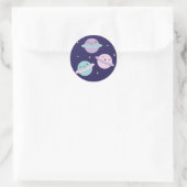 Kawaii Pastel Planets Runder Aufkleber (Tasche)