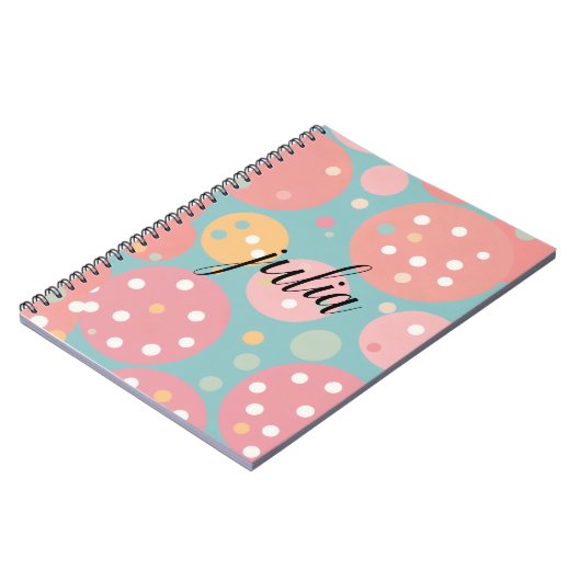 Kawaii Pastel Polka Dot Notebook Notizblock (Linke Seite)