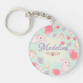 Kawaii Pastel Rabbit Charm Farbenfarbiges Leaf-Mus Schlüsselanhänger (Vorderseite)