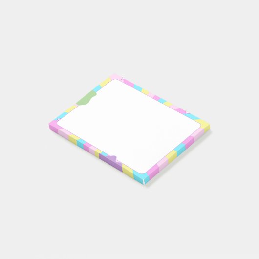 Kawaii Pastel Retro Sunburst Aesthetic  Post-it Klebezettel (angewinkelt)