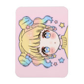 Kawaii Pastel Star Girl Portrait Magnet (Vertikal)