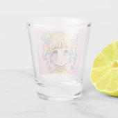 Kawaii Pastel Star Girl Portrait Schnapsglas (Rückseite)