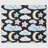 Kawaii Pastel Stars & Clouds Umschlagpapier Geschenkpapier (Flach)