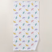Kawaii Pastel Umbrella Pattern Beach Handtuch (Vorderseite)