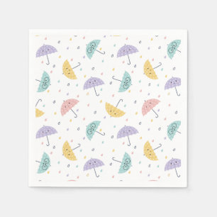 Kawaii Pastel Umbrella Pattern Napkins Serviette