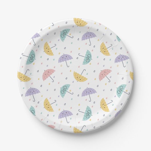 Kawaii Pastel Umbrella Pattern Paper Teller (Vorderseite)