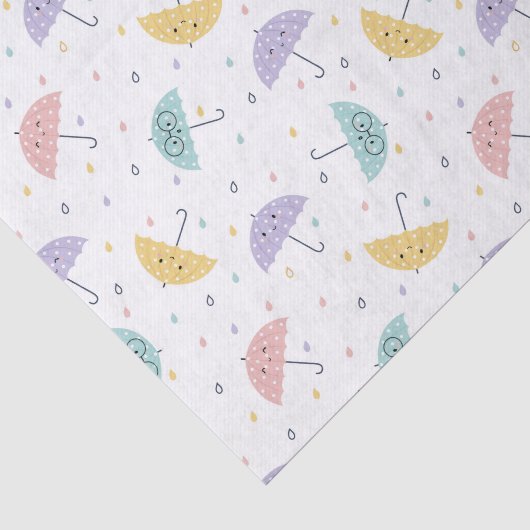 Kawaii Pastel Umbrella Pattern Tissue Paper Seidenpapier (Ausschnitt)
