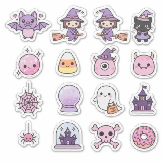 Kawaii Pastel Witchcraft & Wonder Sticker Pack (Vorderseite)