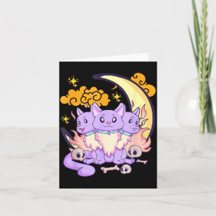 Kawaii Pastell-Goth süßer dreiköpfiger Hund Hallow Karte