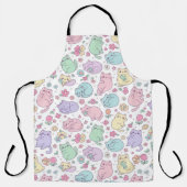 Kawaii Pastell Katzen und Blumen Muster Schürze (Vorderseite)