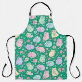 Kawaii Pastell Katzen und Blumen Muster Schürze (Vorderseite)