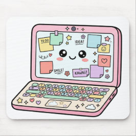 Kawaii Pastell Laptop Lernvibes Aufkleber Mousepad