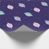 Kawaii Pastell-Planeten Geschenkpapier (Ecke)