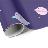 Kawaii Pastell-Planeten Geschenkpapier (Rolleneckpunkt)