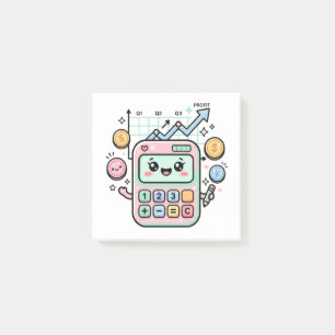 Kawaii Pastell-Rechner Finanzstudenten-Aufkleber Post-it Klebezettel