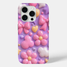 Kawaii-Pastell-Schleifen- und Herz-Nahtloses Muste