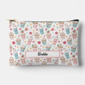 Kawaii Pastries and Hot Choclate Cute Pattern Zubehörtasche (Vorderseite)