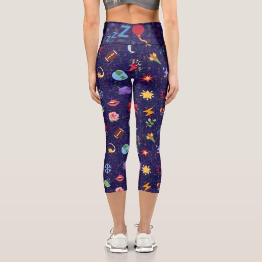  kawaii pattern  capri leggings (Rückseite)