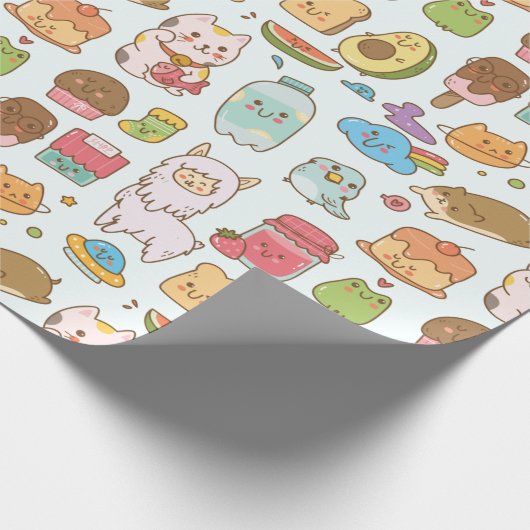 Kawaii Pattern Geschenkpapier (Ecke)